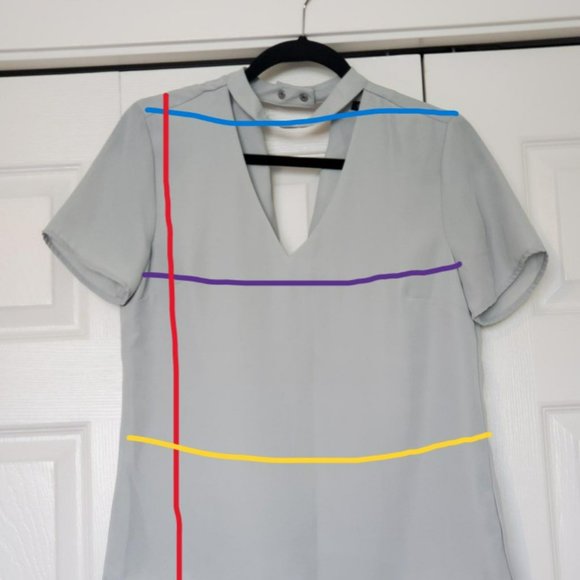 Blue V Neck Choker Top - Picture 2 of 3